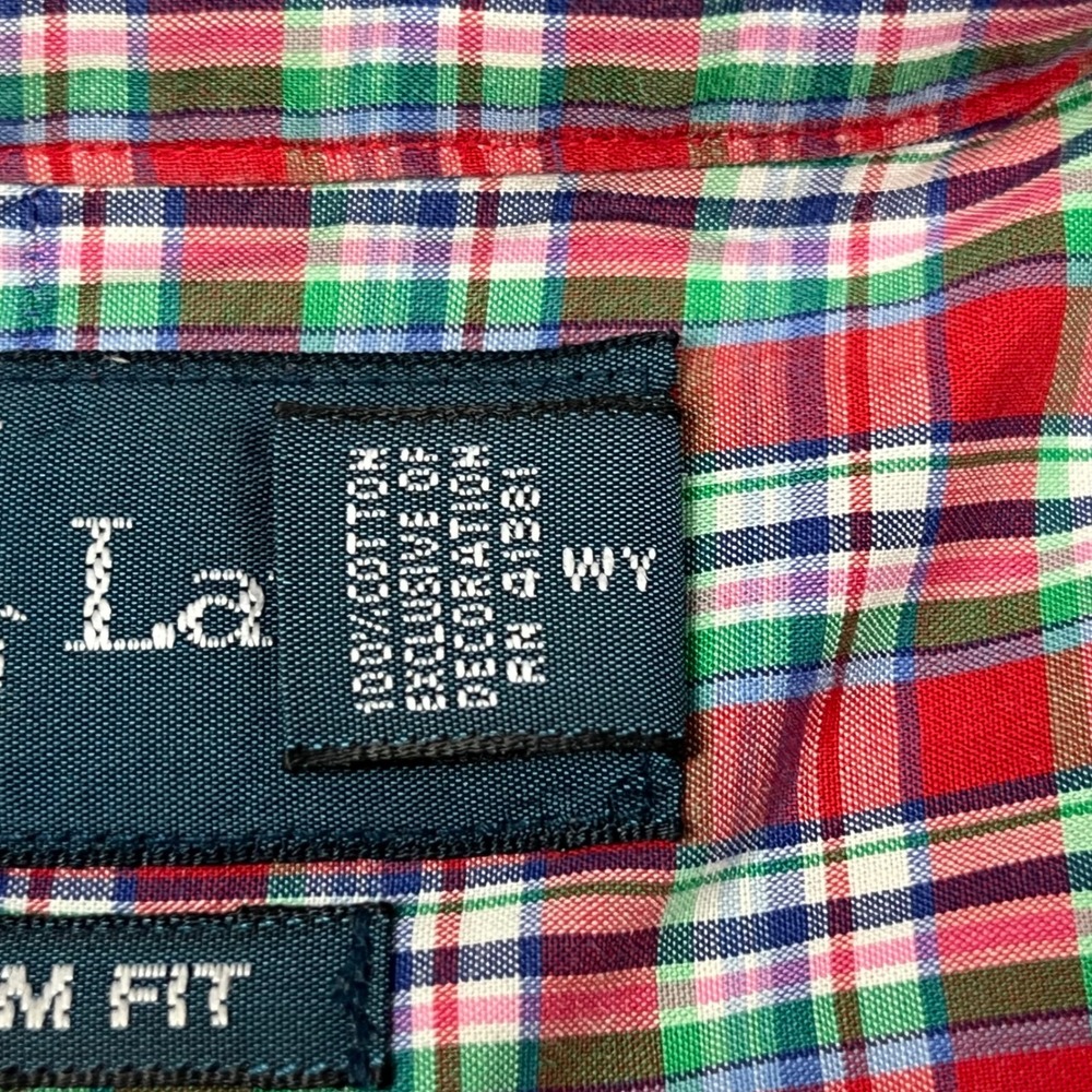 Ralph Lauren EUC Button‎ Down Shirt Men's XL Red Plaid Custom Fit Cotton - Picture 8 of 10